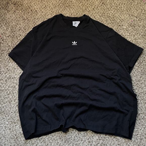 Vintage Adidas Superstar Spiral Graphic Logo Tee Black (KV8055) size 3X - Picture 1 of 4